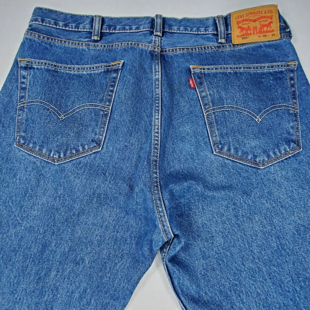Levis 505 Regular Fit Mens Blue Denim Jeans‎ Straight Leg W38 L32 00505-4891